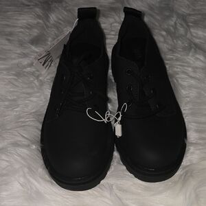 Zara Black Lace Up Boots with Minimalist Design